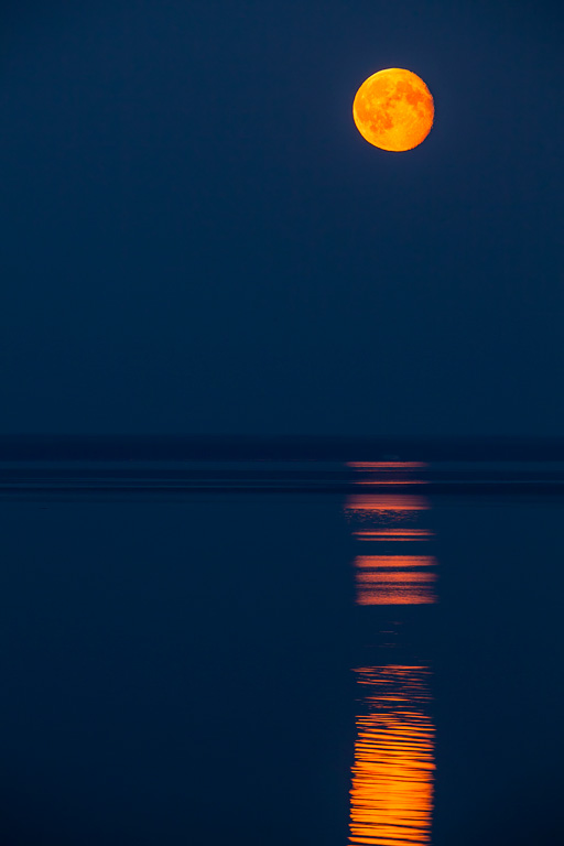 photo "Heavenly orange" tags: landscape, nature, Moon, evening, night, оранжевый, отражение