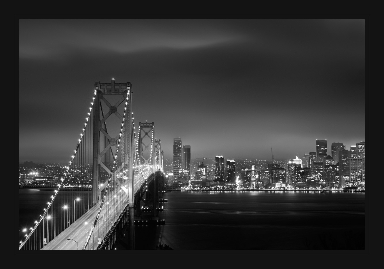 photo "***" tags: landscape, architecture, black&white, Bay Bridge, Сан-Франциско