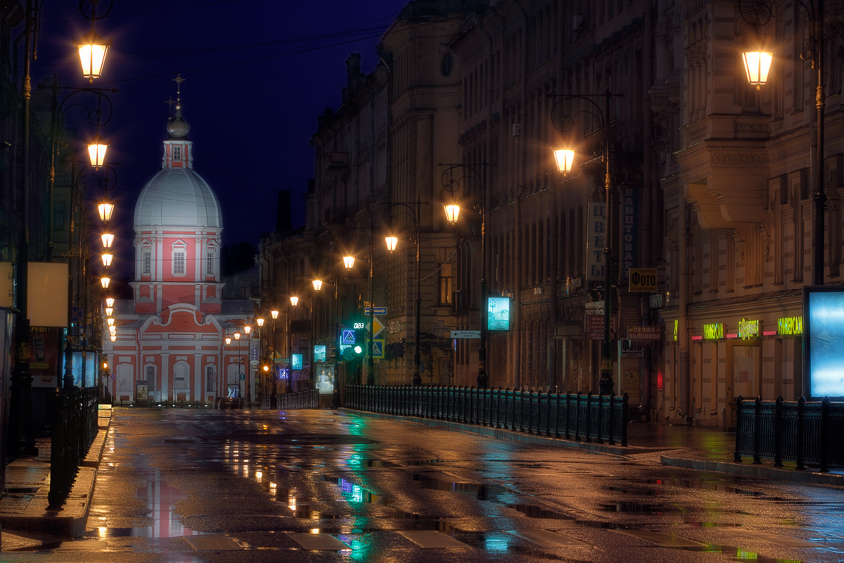 photo "***" tags: architecture, city, night, rain, Город, Петербург