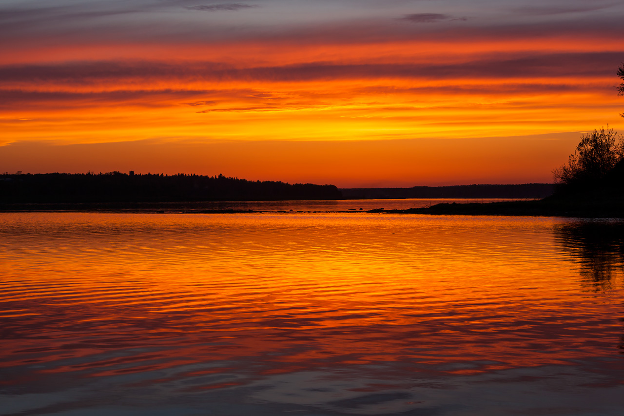 photo "Sunset over the river" tags: landscape, nature, evening, river, spring, sunset, water, отражение