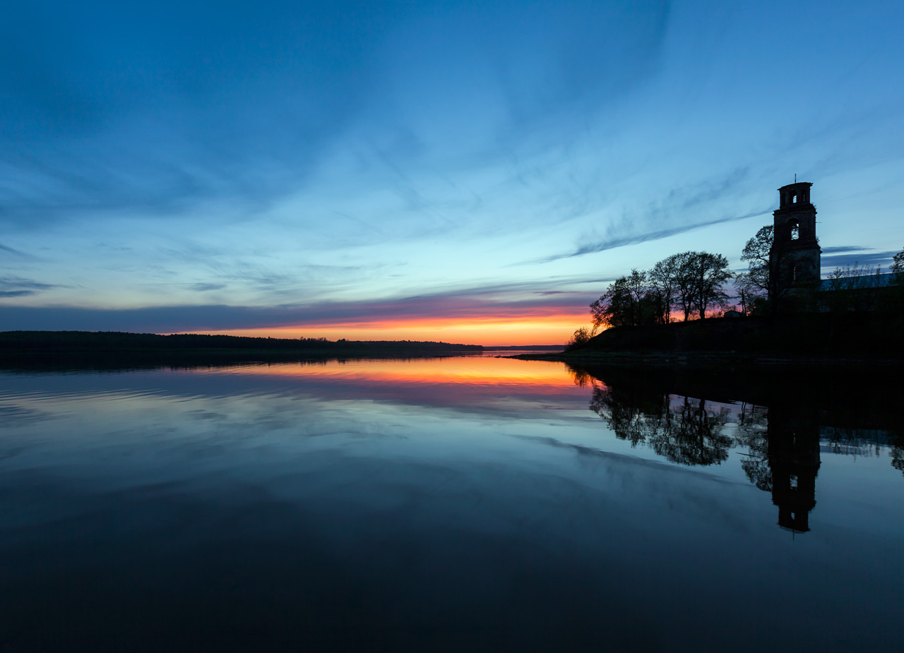 photo "Sunset over the river" tags: landscape, nature, evening, river, spring, sunset, water, отражение