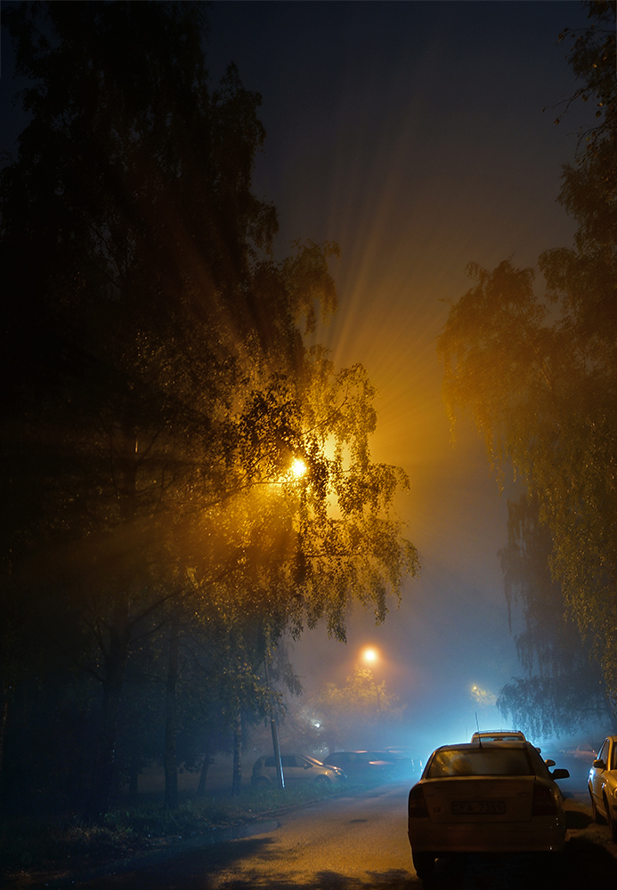 photo "НЛО и Ночное солнце" tags: landscape, fog, night