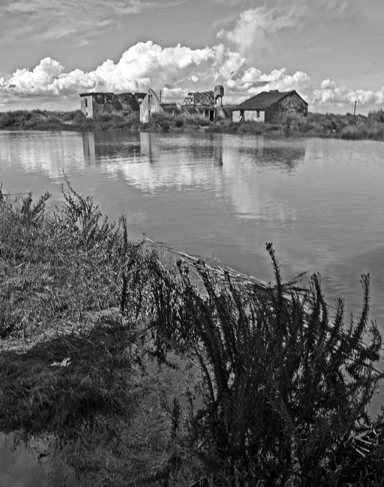 фото "Stream" метки: пейзаж, черно-белые, природа, Alcochete, Europe, Tagus, Tejo, estuary., portugal, вода, отражения, река