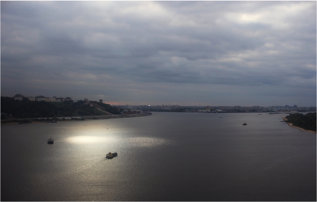 photo "Flying in the cable car - 5." tags: landscape, travel, autumn, flight, september, water, Стрелка, волга, канатка, нижний новгород