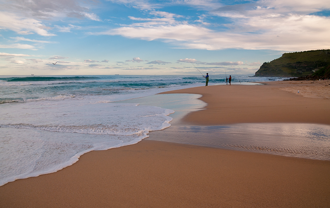 photo "***" tags: landscape, nature, Sand, beach, clouds, fishing, ocean, sea, sky, waves