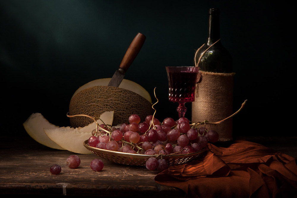 photo "Melon and grape" tags: still life, wine, виноград, дыня