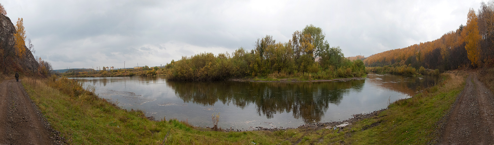 фото "Река Уфа осенью" метки: пейзаж, природа, панорама, панорама Урал река Уфа осень