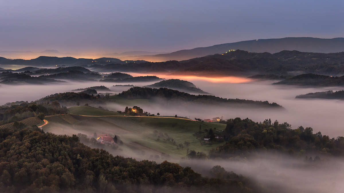 фото "First morning drive" метки: пейзаж, природа, Slovenia, fog, long exposure, mist, morning, view, рассвет