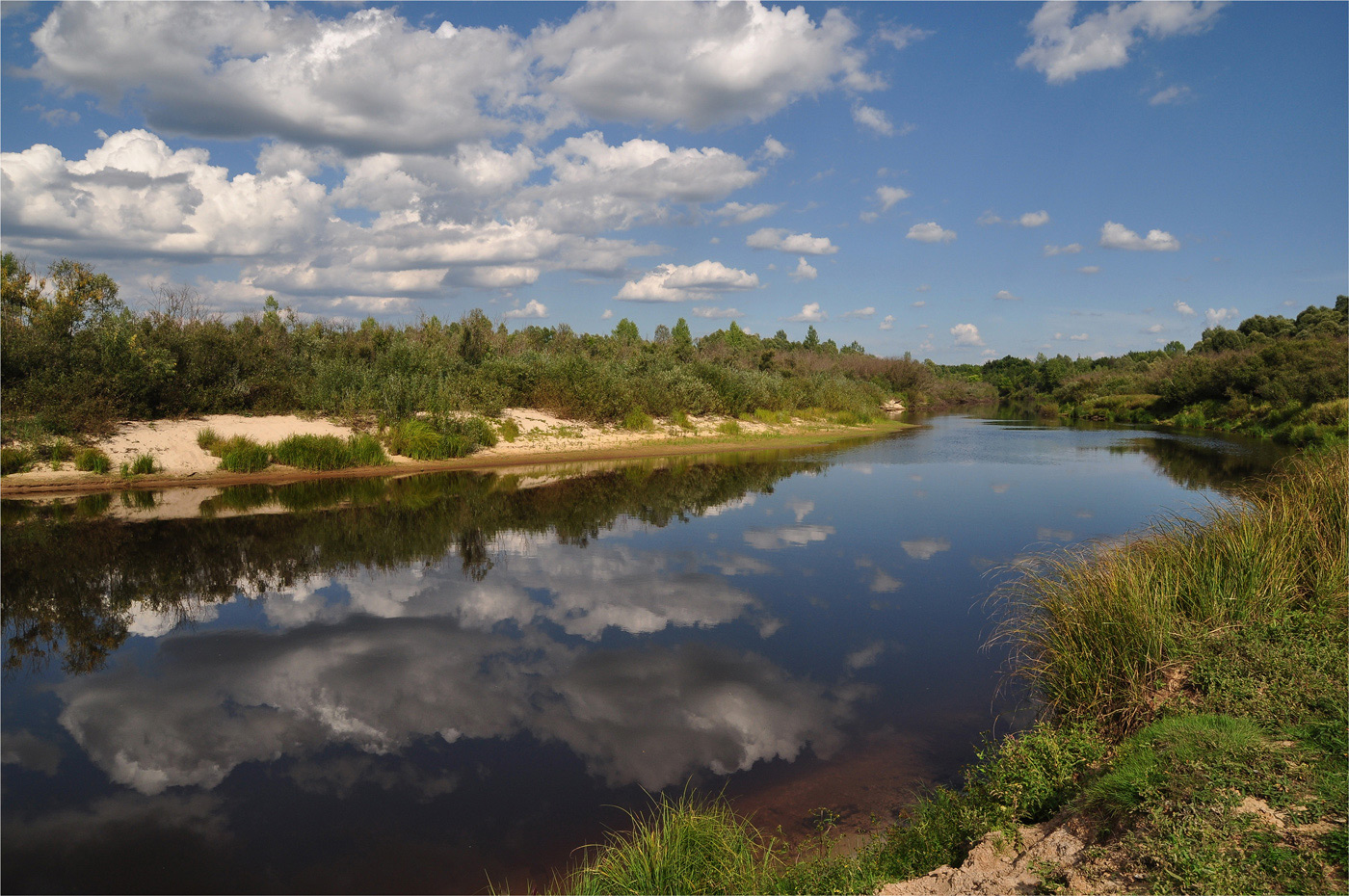 photo "***" tags: landscape, travel, clouds, grass, river, summer