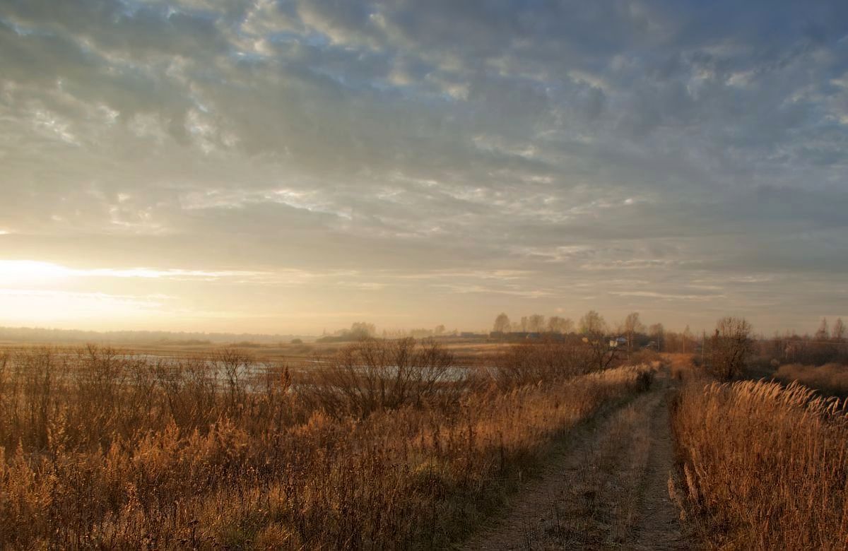 фото "Деревенька" метки: пейзаж, природа, дорога, осень