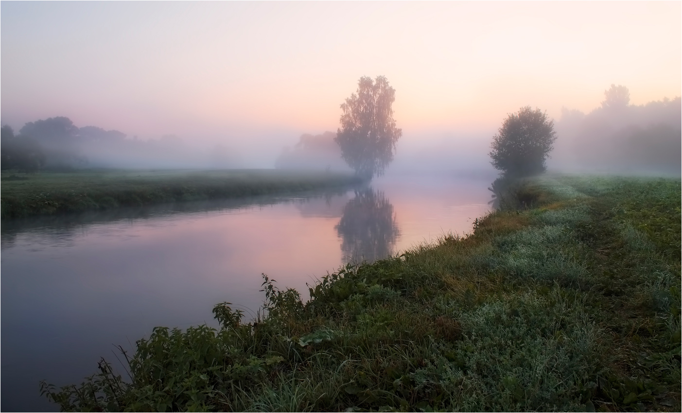 photo "***" tags: landscape, nature, fog, river, summer, sunrise