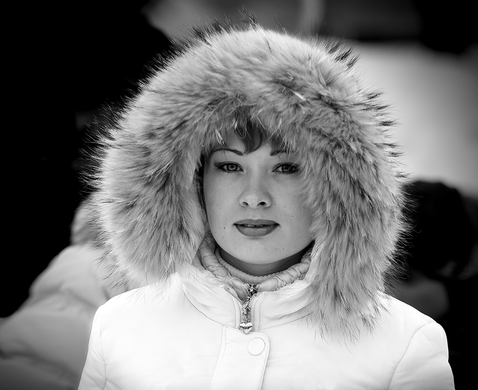 photo "***" tags: portrait, black&white, winter, woman, Портрет