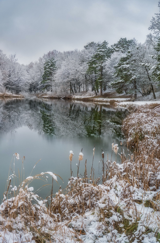 фото "Первый снег 2..." метки: пейзаж, природа, панорама, Первый, лес, озеро, осень, снег