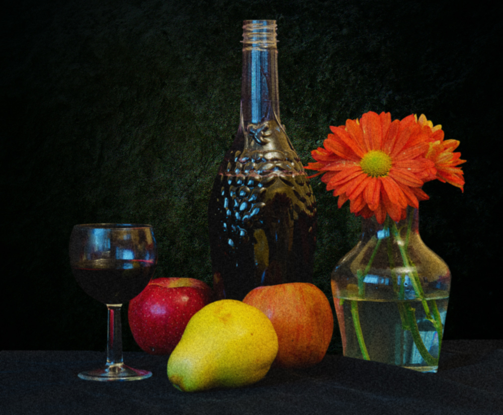 photo "***" tags: still life, flowers, wine, ваза, фрукты