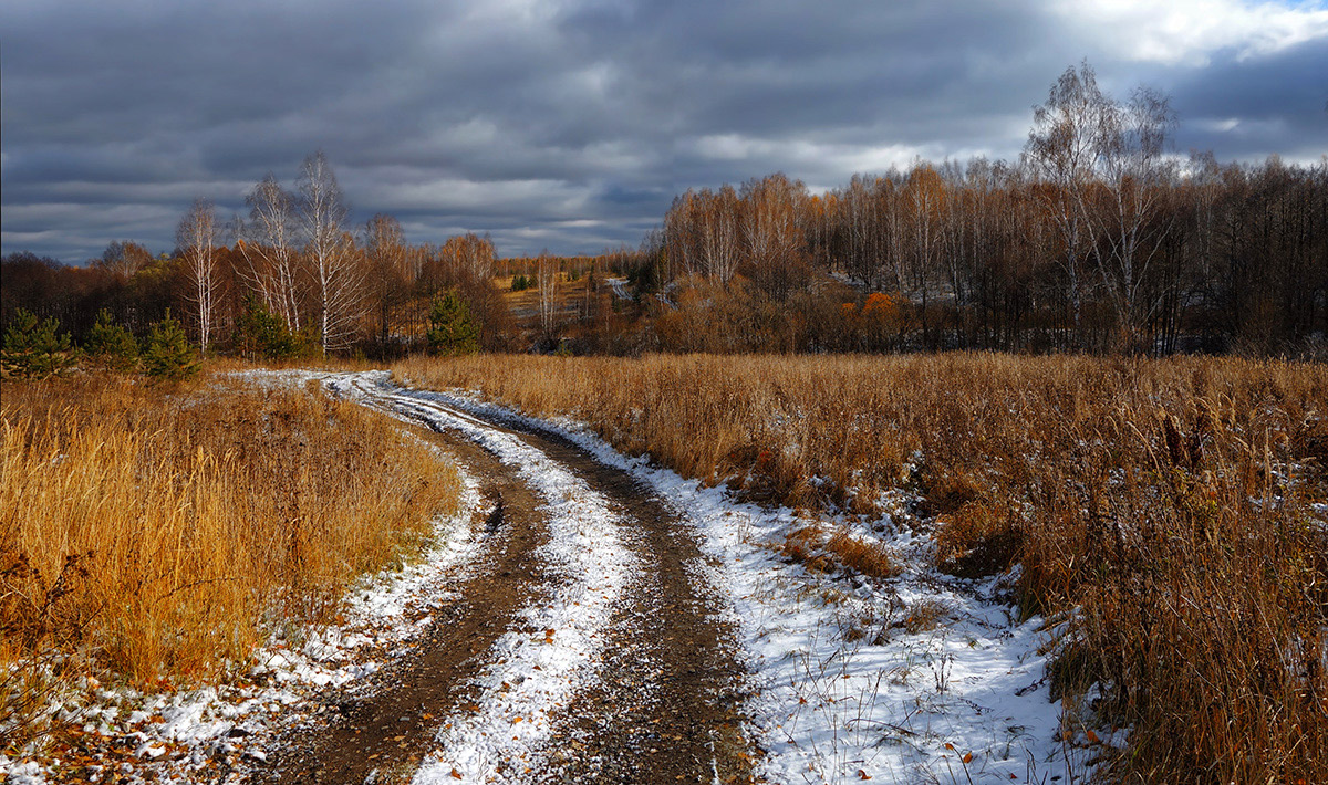 фото "Осенняя дорожка" метки: пейзаж, следы зима