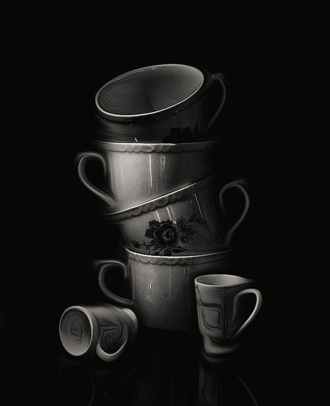 фото "чашки" метки: натюрморт, черно-белые, 