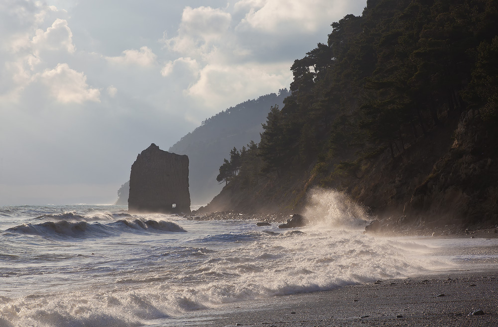 photo "***" tags: landscape, clouds, evening, rocks, sea, summer, water, камни