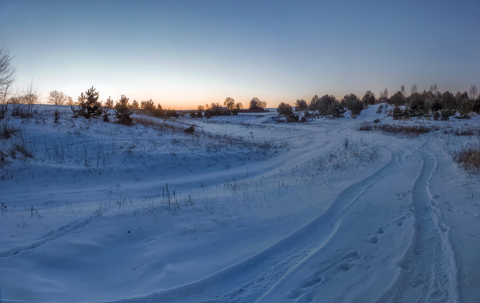 фото "Зимнее утро..." метки: пейзаж, природа, панорама, дорога, зима, мороз, снег, утро