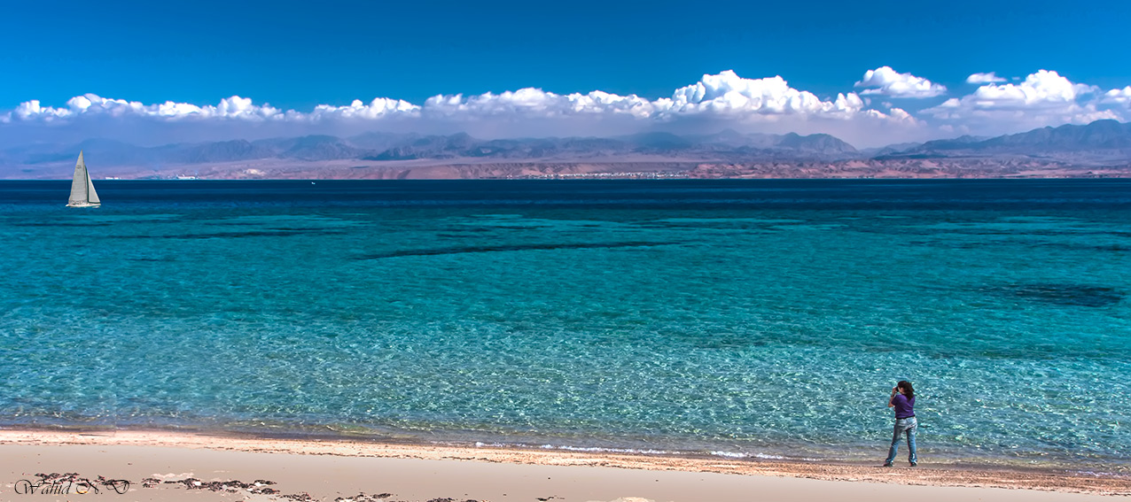 фото "Part of the scene!" метки: пейзаж, путешествия, природа, Sinai, Water-scape, woman