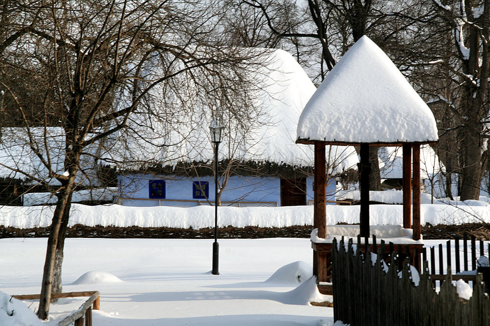фото "Snowy village" метки: пейзаж, архитектура, houses, streets, village, зима, снег