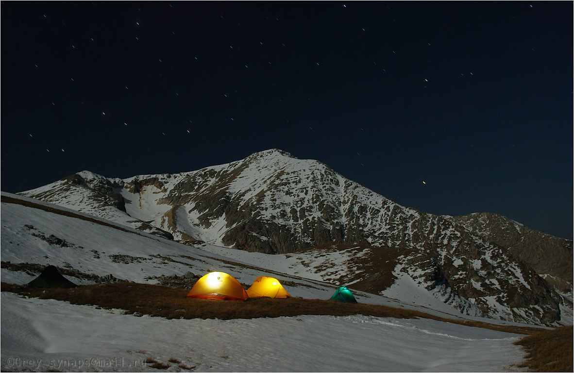 photo "***" tags: landscape, mountains, night, Лагонаки, звезды, туризм