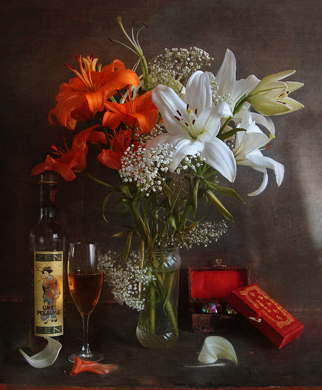 photo "***" tags: still life, wine, лилии