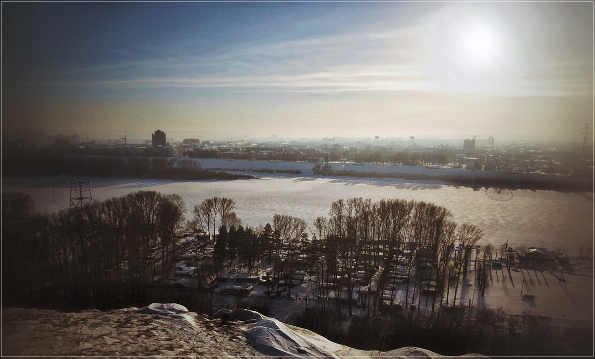 photo "glum" tags: landscape, city, nature, clouds, water, winter, мобилка