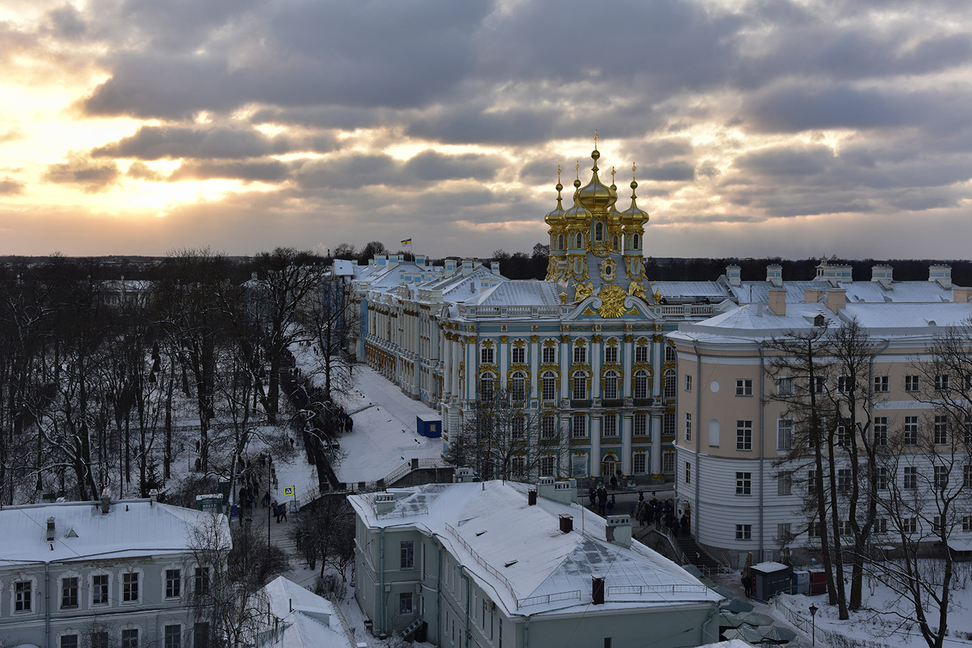 фото "Большой Екатерининский дворец" метки: архитектура, путешествия, Санкт-Петербург, дворец, закат, зима, путешествие