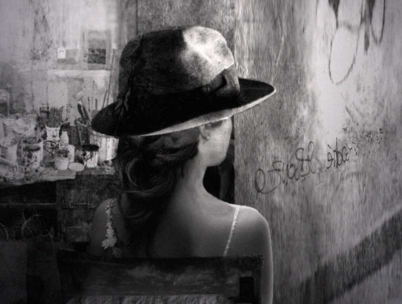 photo "L'attente..." tags: digital art, black&white, Conceptual, artist, woman