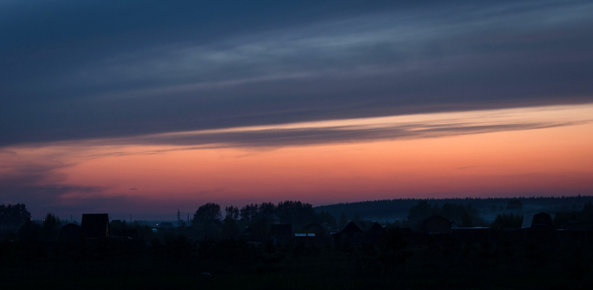 photo "***" tags: landscape, nature, fog, sky, summer, sunset, деревня