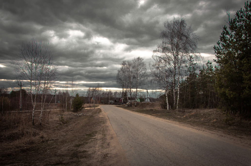 фото "Пейзаж с дорогой" метки: пейзаж, весна, деревня, дорога, небо, облака