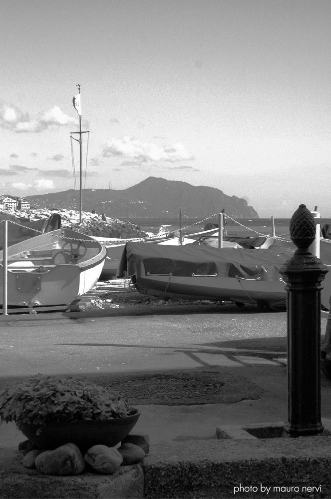 photo "watching Portofino" tags: black&white, 