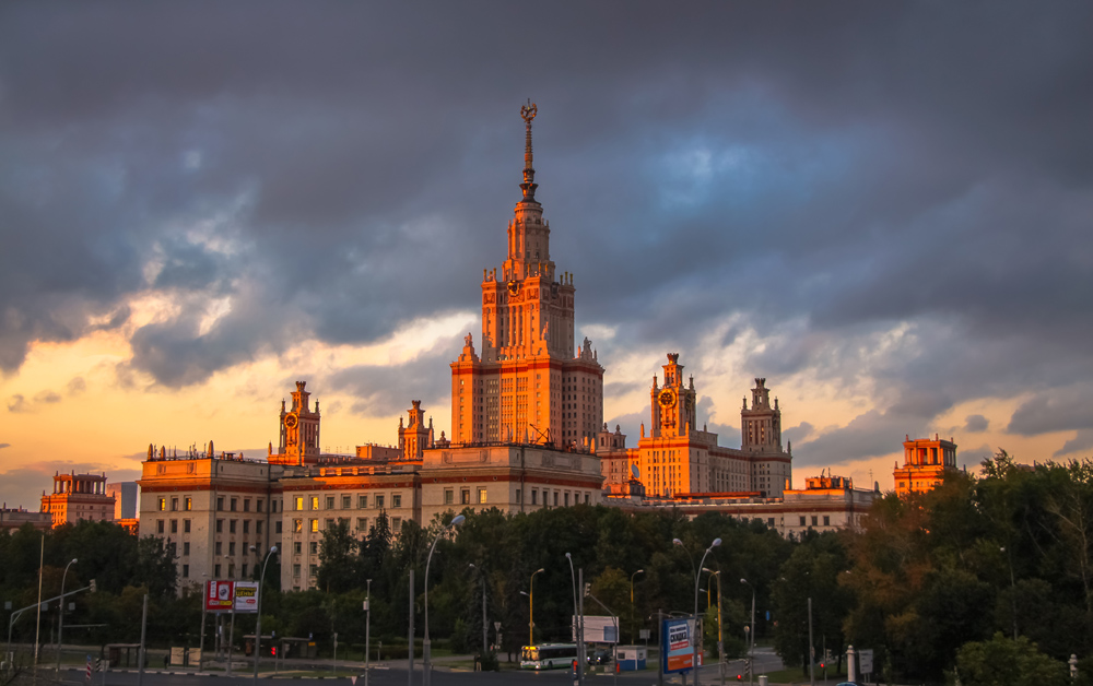 photo "Закатный МГУ" tags: architecture, city, sunset, МГУ
