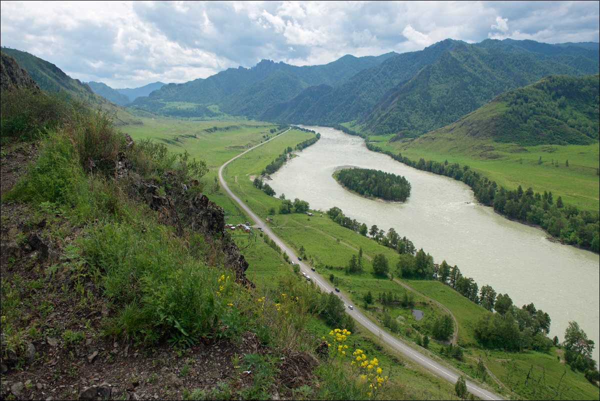 фото "Катунь и её долина." метки: пейзаж, путешествия, Алтай, Катунь, горы, долина, река