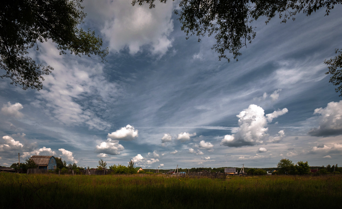 photo "***" tags: landscape, clouds, sky, summer, sun, деревня