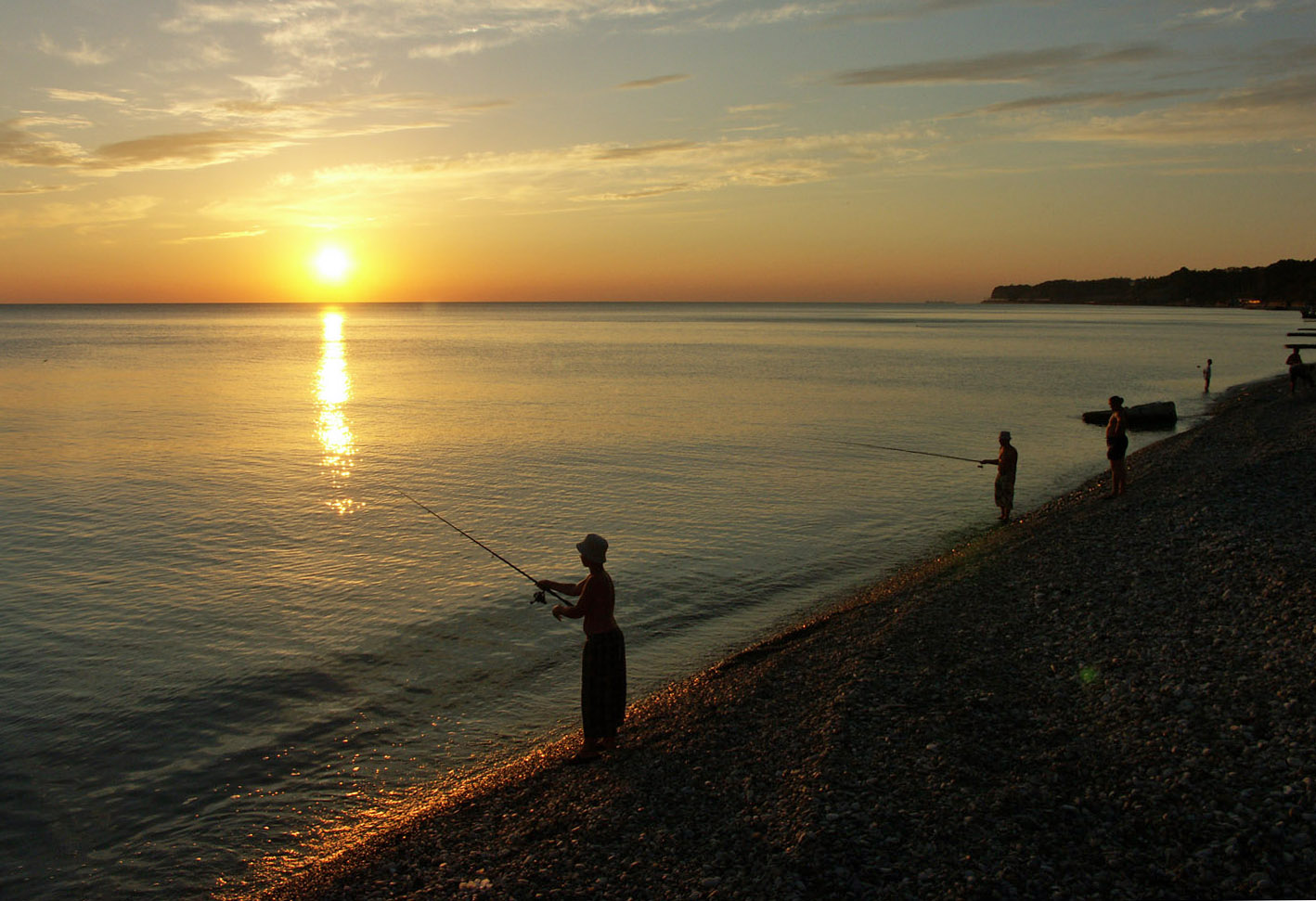 photo "Evening fishing" tags: misc., landscape, genre, sunset, water