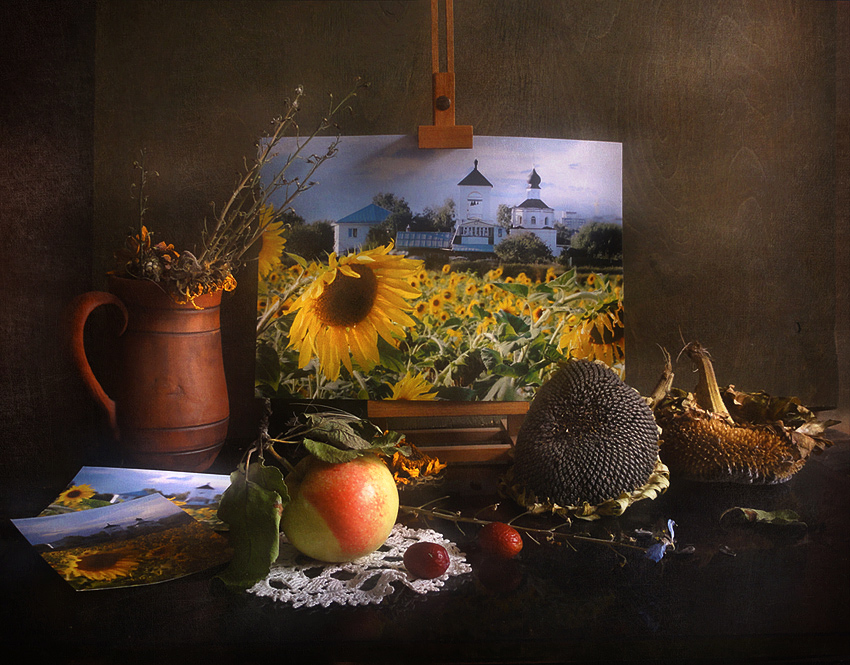 photo "***" tags: still life, sunflowers, яблоко