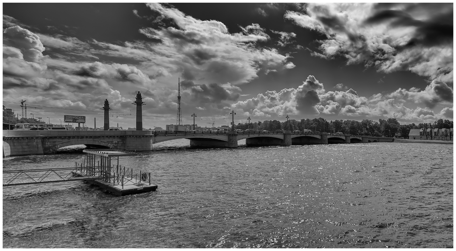 фото "Ушаковский мост. Санкт-Петербург." метки: город, панорама, Город, Санкт-Петербург