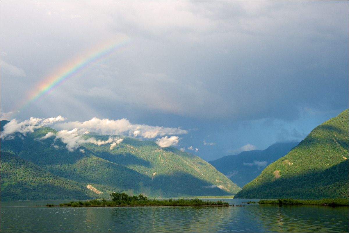 photo "The evening after the rain" tags: landscape, travel, evening, lake, mountains, rainbow