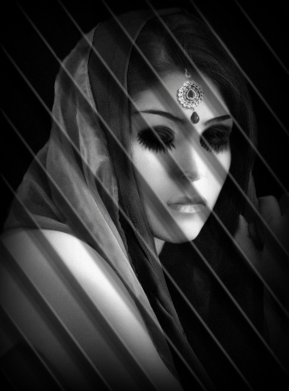 photo "Longing for a summer evening..." tags: portrait, black&white, digital art, Conceptual, nostalgia, woman