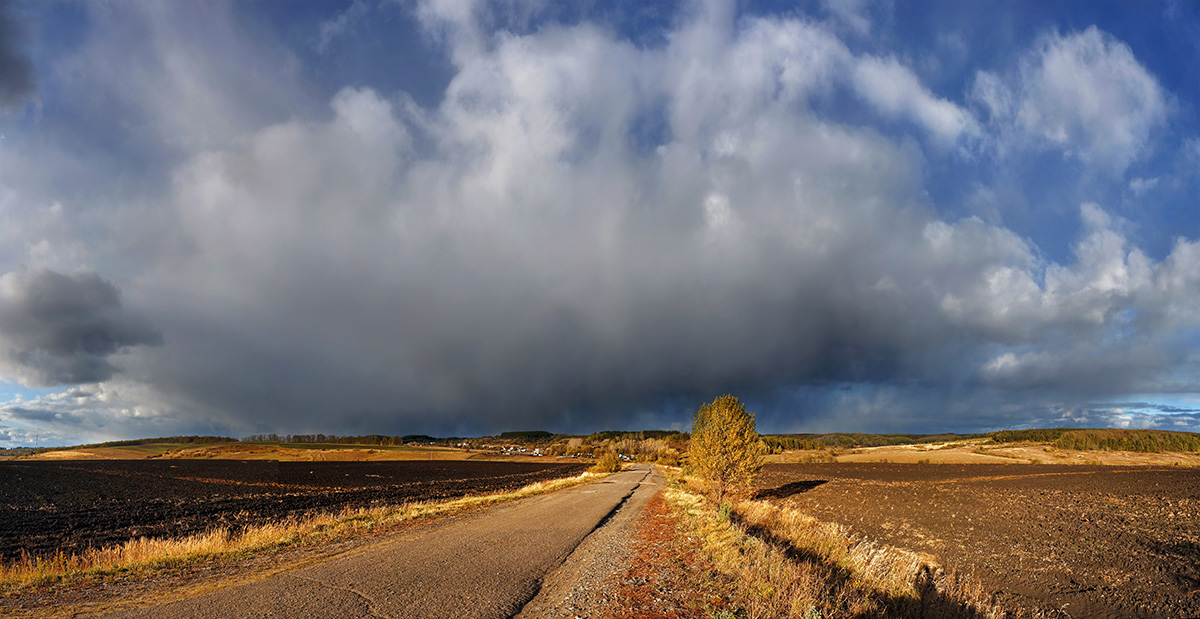 photo "***" tags: landscape, road, storm cloud, октябрь