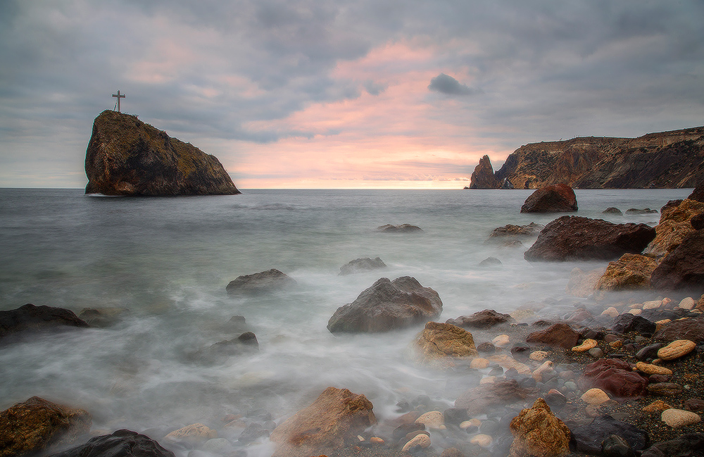 photo "***" tags: , Crimea, evening, sea, sunset, water, камни, тишина