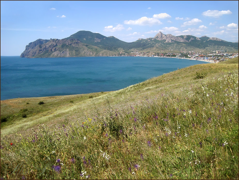 photo "Koktebel Karadag from the quiet bay." tags: , Crimea