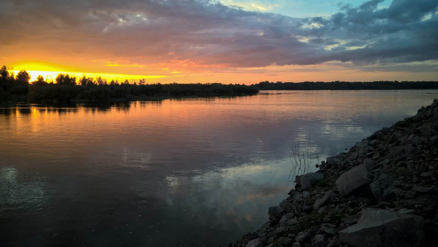 фото "На закате" метки: пейзаж, природа, sun, вода, закат, небо