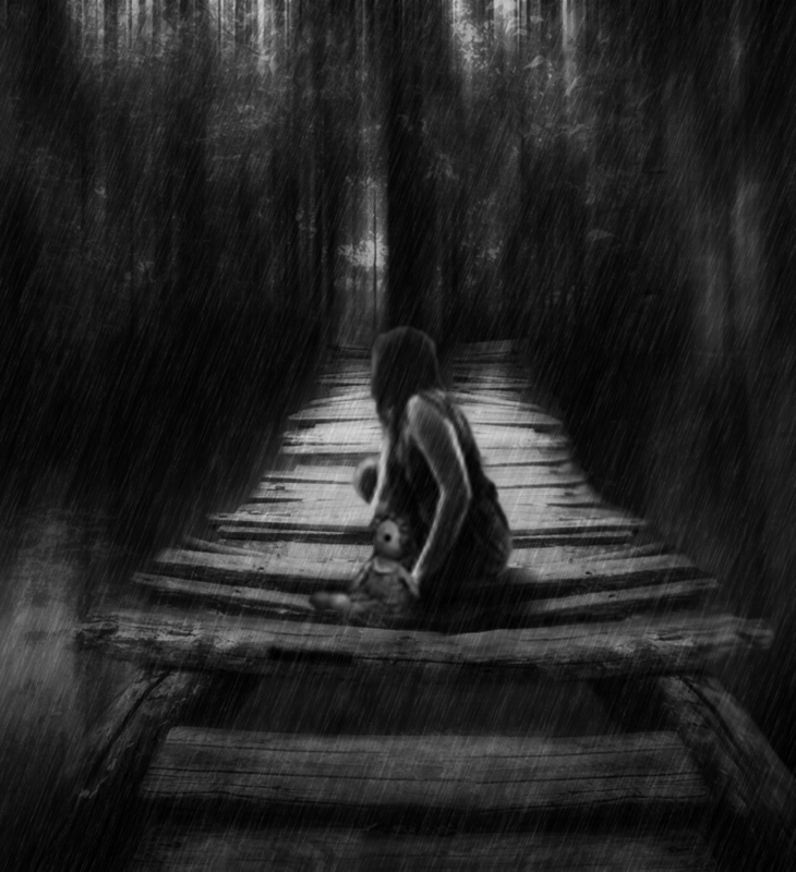 photo "The sound of rain..." tags: digital art, black&white, Conceptual, rain