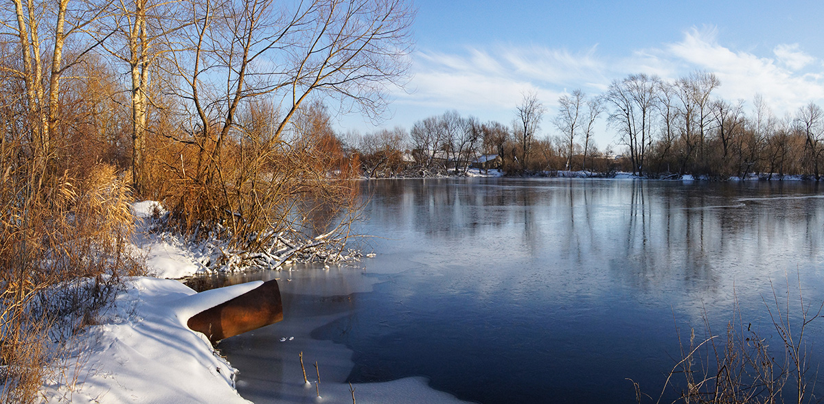 фото "Вот и кончается осень" метки: пейзаж, зима, озеро, снег