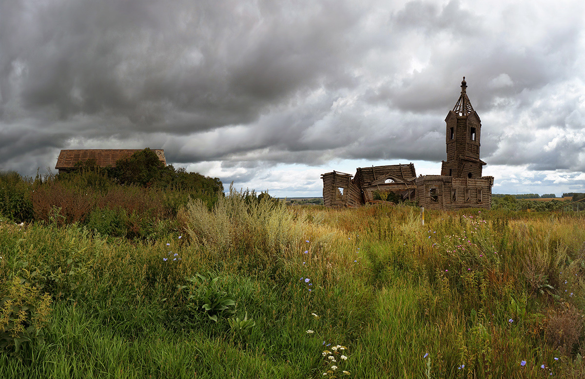 photo "***" tags: landscape, storm cloud, village, церковь