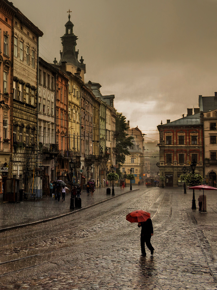 photo "***" tags: street, city, rain