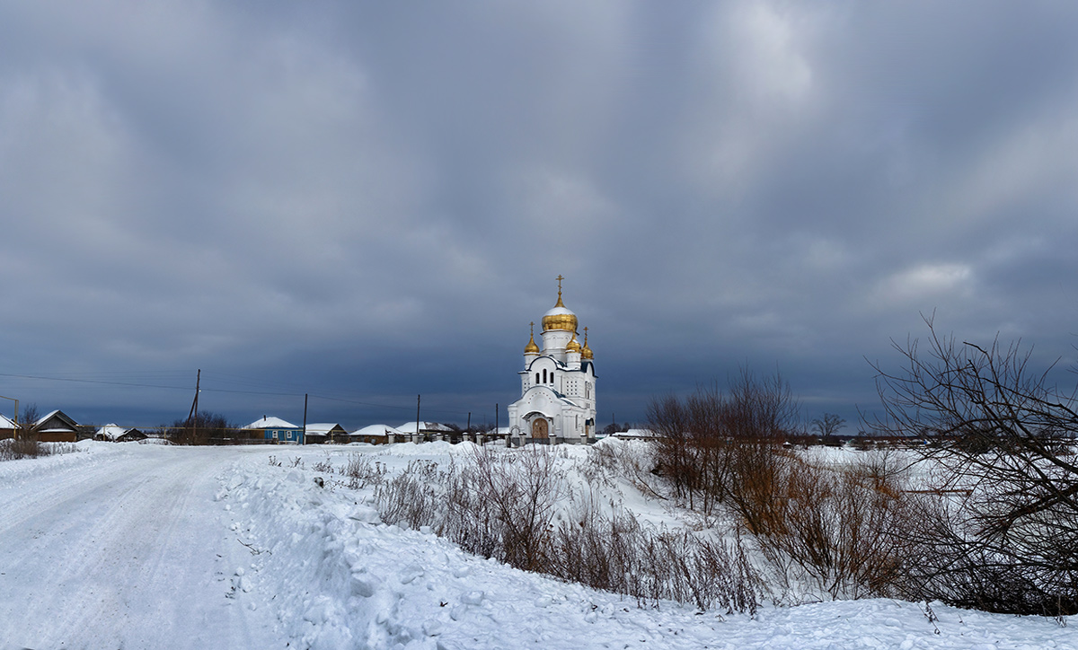 фото "Зимними дорогами" метки: пейзаж, деревенька, зима, церковь