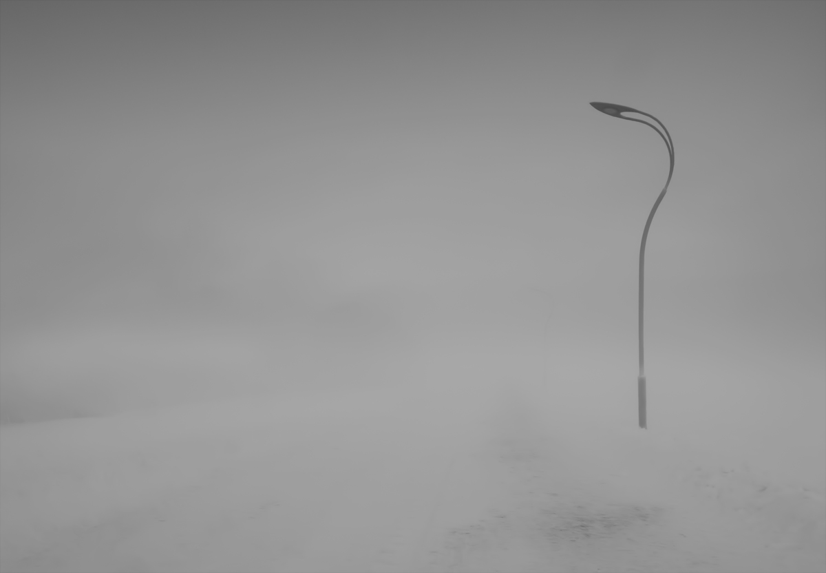 photo "Silent Hill" tags: landscape, fog, road, winter, конкурс, силуэт